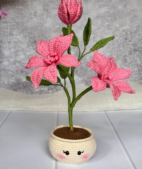 Smiling Potted Flower Amigurumi: Crochet Flower Pot Pattern PDF (UK Terms), Crochet Plant Decor, Digital Download Gift Idea