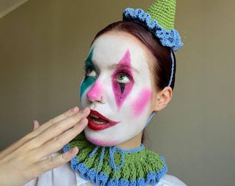 Crochet Jester Hat & Collar Pattern: Whimsical Clown Costume (PDF Pattern)
