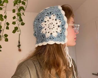 Crochet Bonnet Pattern PDF: Hand Knitted Adult Winter Hat, Easy Knit Pattern, Warm Beanie Hood, Christmas Hosting