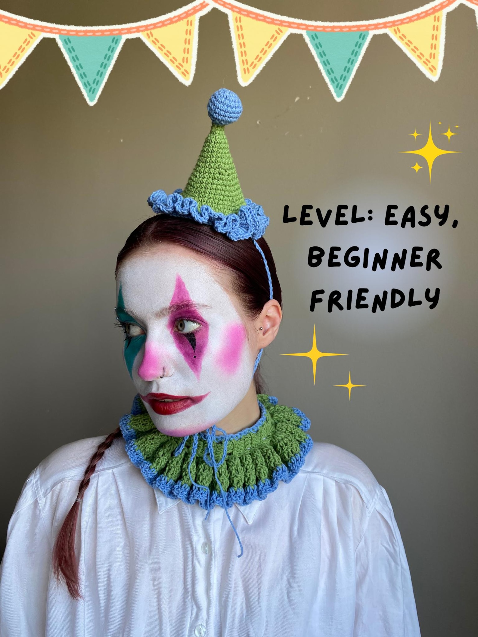 Clown Core: Crochet Jester Hat & Collar Pattern, Clown Costume (PDF ...