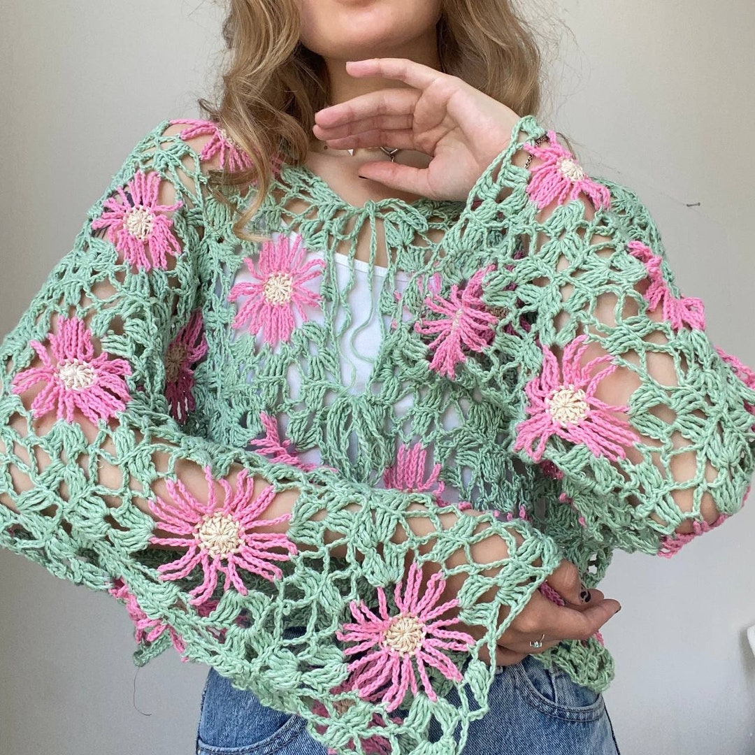 Shrug Mesh Top Crochet Pattern , Crochet Shrug Cardigan