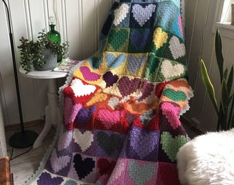 Herz Decke Häkelmuster: Valentinstag C2C (Digitaler Download)