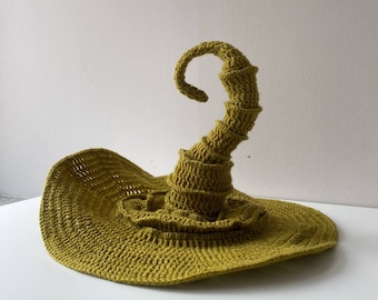Crochet witch hat pattern,wizard crochet hat,  halloween headband, halloween crochet, witch costume, halloween hat, witch core, hobbitcore