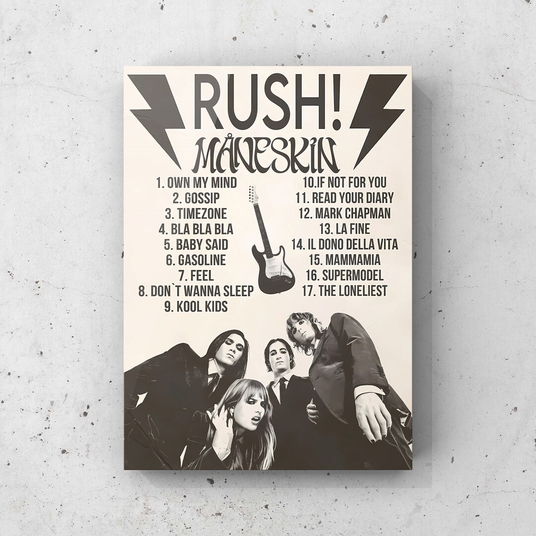 Maneskin Digital Printable Wall Art,maneskin Rush Poster,rock Band