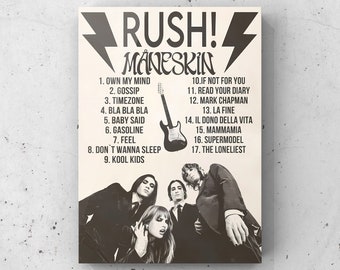 Maneskin digital printable wall art,maneskin rush poster,rock band poster,music album poster,Måneskin poster,Måneskin wall art