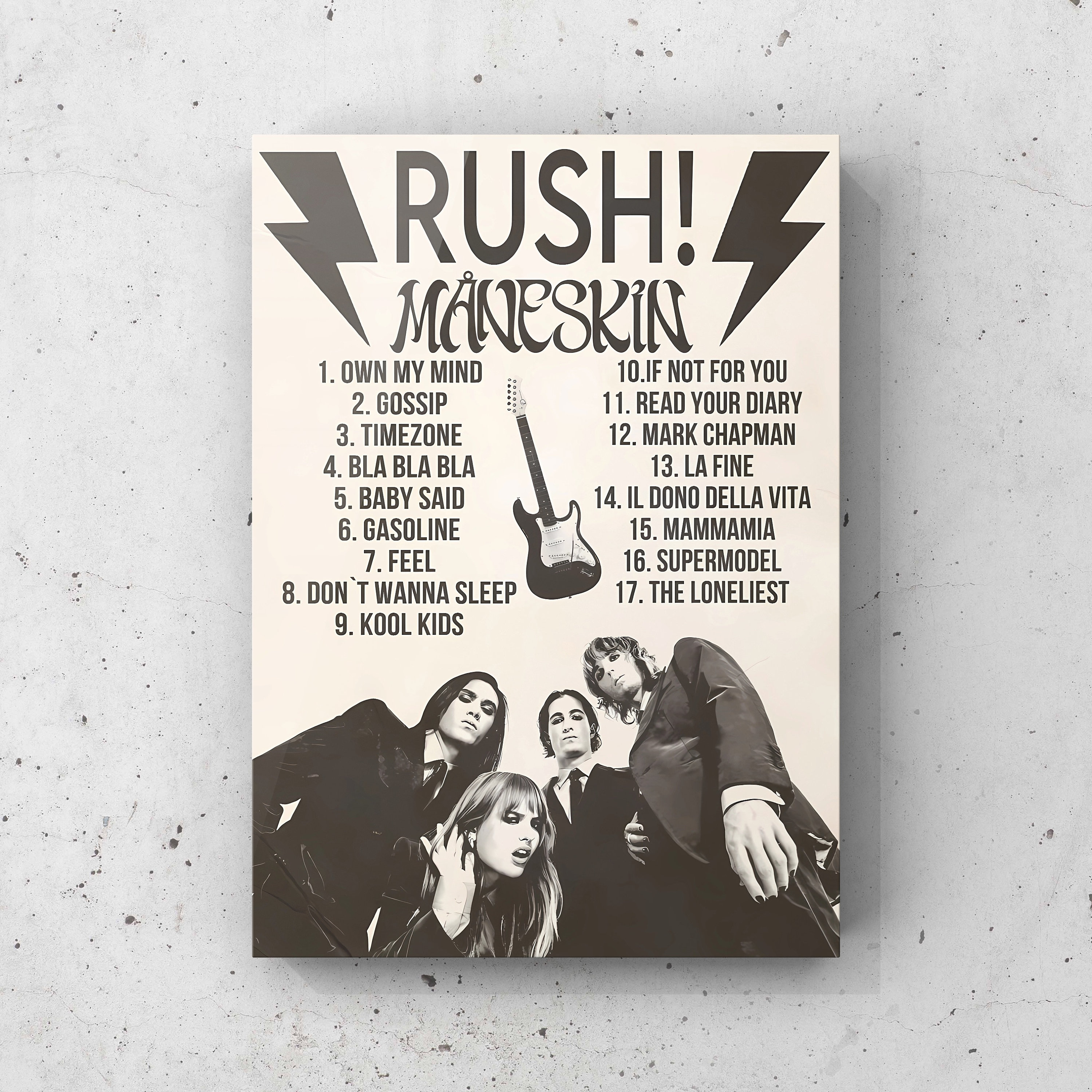 Maneskin Digital Printable Wall Art,maneskin Rush Poster,rock Band