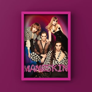 maneskin wall art,maneskin band poster,rock music poster,rock band,damiano david,vic de angelis,Måneskin poster,Måneskin wall art