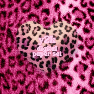papéis digitais y2k, papéis rosa y2k, padrão y2k, padrões y2k, scrapbooking y2k, papel y2k, papel digital y2k, padrão leopardo