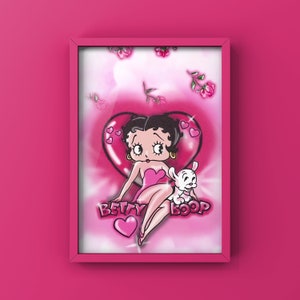 betty boop poster,betty boop wall art,y2k aesthetic wall deco,y2k poster,y2k wall art,cute girl poster