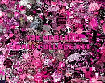 y2k wall collage kit,y2k posters,y2k pink poster collage kit,y2k aesthetic wall collage kit,pink wall decor,y2k mcbling poster