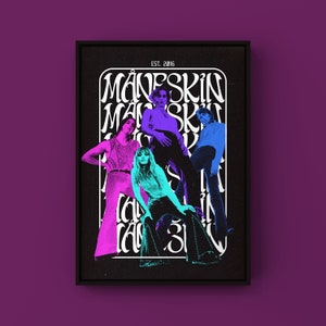 Maneskin digital wall art,aesthetic poster,retro vintage music print,maneskin home decor,maneskin poster,damiano david