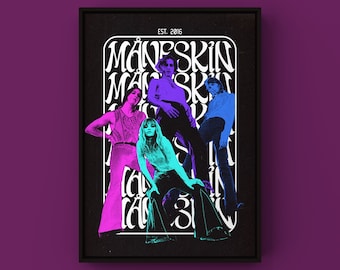Maneskin digital wall art,aesthetic poster,retro vintage music print,maneskin home decor,maneskin poster,damiano david