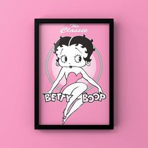 arte de pared de betty boop, cartel de betty boop, cartel rosa estético, lindo arte de pared imprimible, cartel estético y2k, arte de pared y2k