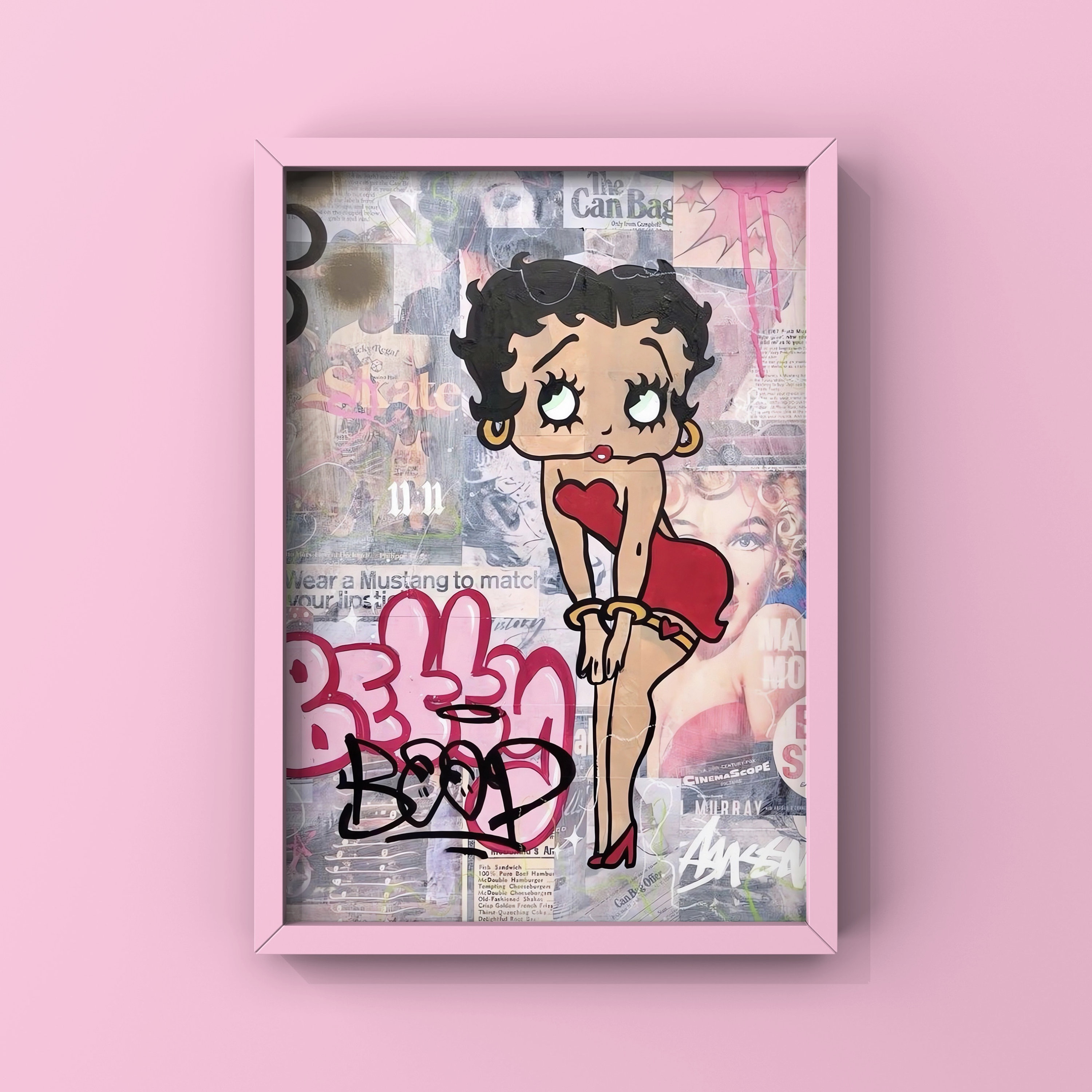 betty boop poster,betty boop wall art,aesthetic wall decor,betty boop design,cute printable wall art