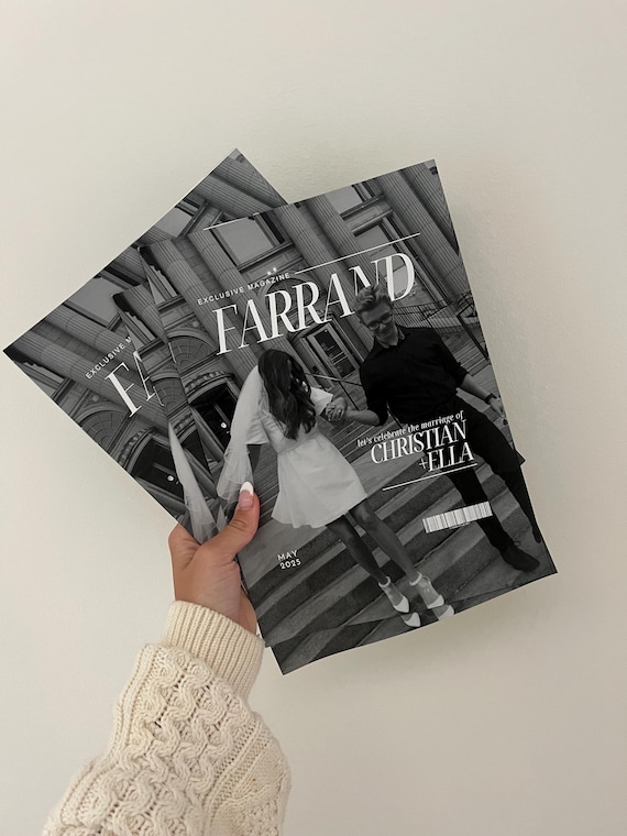 Editable Wedding Magazine Template Canva: DIY Bridal Program