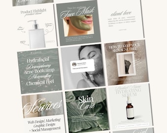 Plantillas de redes sociales para esteticistas: Diseños de Canva para el cuidado de la piel