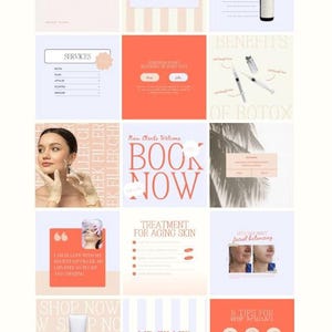 Medspa Social Media Templates for Medspa Marketing | Botox & Filler Focus | Instagram Graphics | Aesthetician Social Media