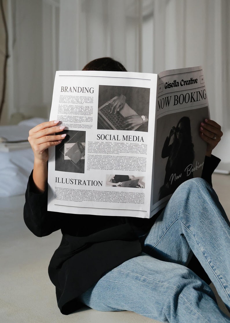 Business Newspaper Template Customizable Canva Photoshoot Prop Perfect