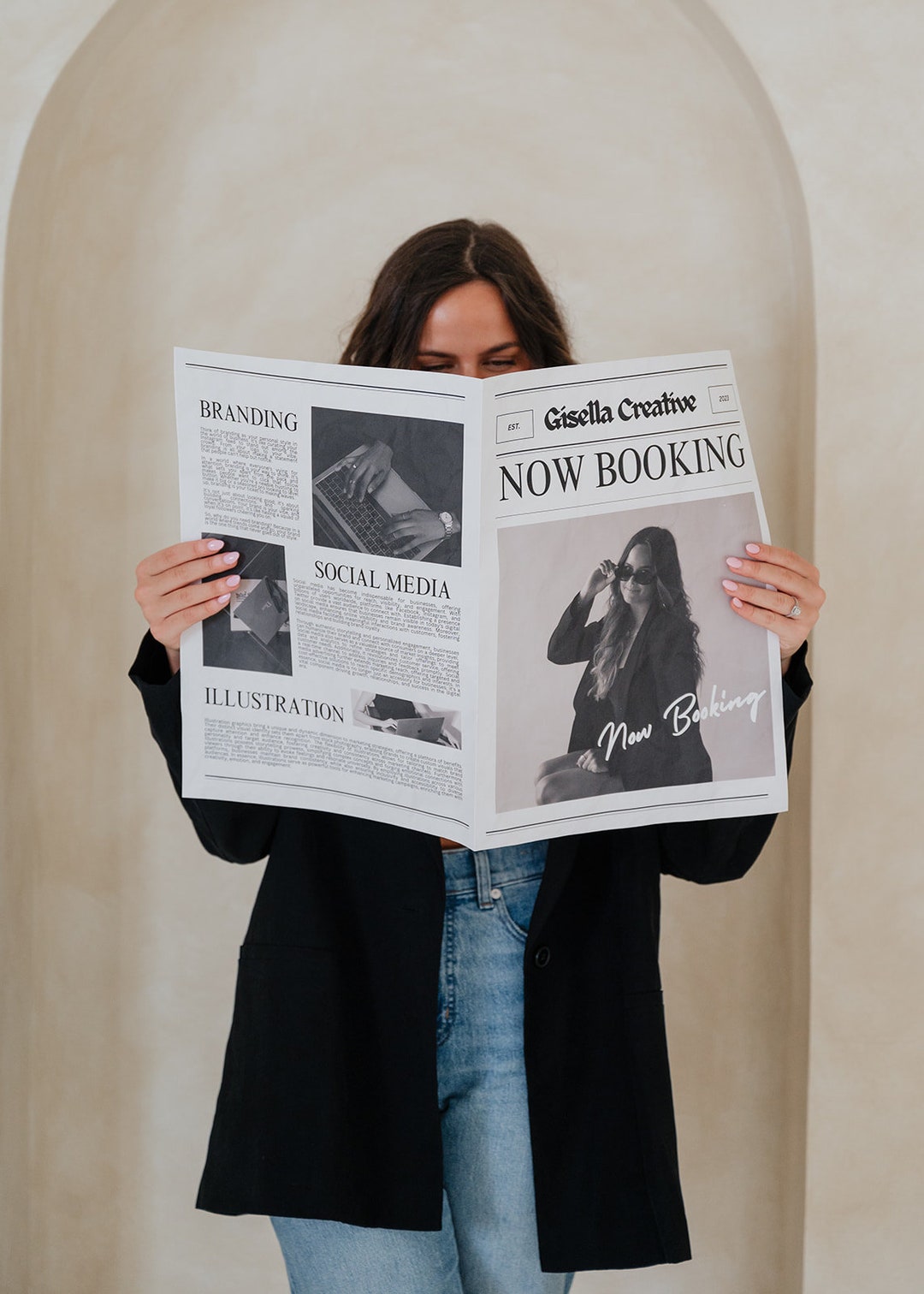 Business Newspaper Template Customizable Canva Photoshoot Prop Perfect