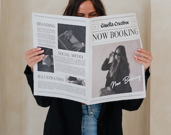 Business Launch Newspaper Template |Salon Small Business Photoshoot Prop Newspaper (Printable PDF Design)
