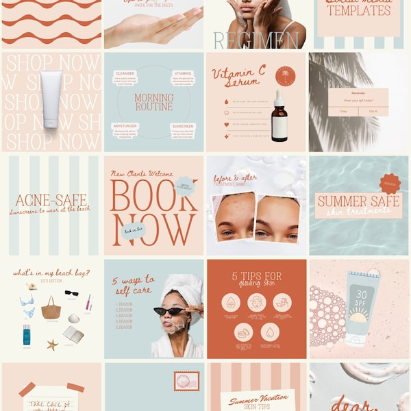 Esthetician Social Media Templates | Editable Instagram Post Templates | Instagram Marketing Graphics | Esthetician TSITP