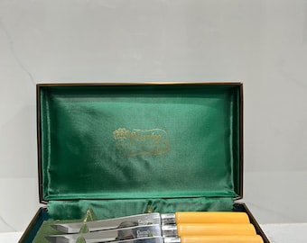 Vintage Peeredge Regent Sheffield Knife Set (5) With Bakelite Handles