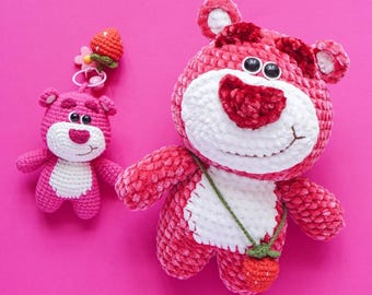 Lotso Bear Amigurumi Crochet Pattern, English (Digital Pattern)