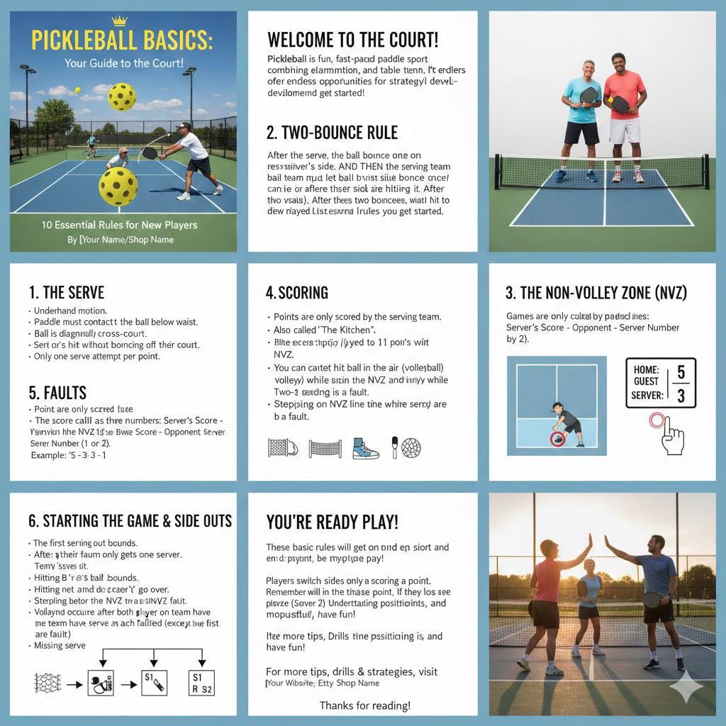 Pickleball Rules.pdf Pickleball Rules PDF Beginner Guide 2025 | Seniors Health Benefits ...