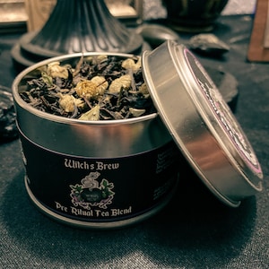 Pre-Ritual Herbal Tea Blend for Witches and Spiritual Work with Energy Cleansing Herbs to Elevate Frequency and Support Ritual Focus