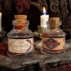 Dragon’s & Dove’s Blood Ink Ritual Set for Love, Protection, Power, Peace, Spells and Witchcraft Seals with Herbal Magick Formula