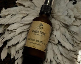 Spray de limpeza energética de sálvia branca Salvia Branca: Névoa purificadora natural para aura e ambiente (50ml)