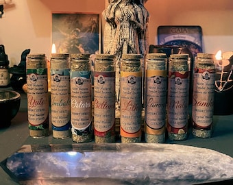 8 lösa rökelser för Sabbat, 1. Samhain, Yule, Imbolc, Ostara, Beltane, Litha, Lammas, Mabon, örtritual, firande rökelse