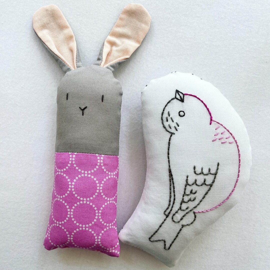 Baby Gift Set - Bunny and Bird Soft Rattles - Etsy