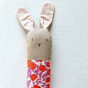 Apple Floral Bunny Rattle - Soft Baby Toy