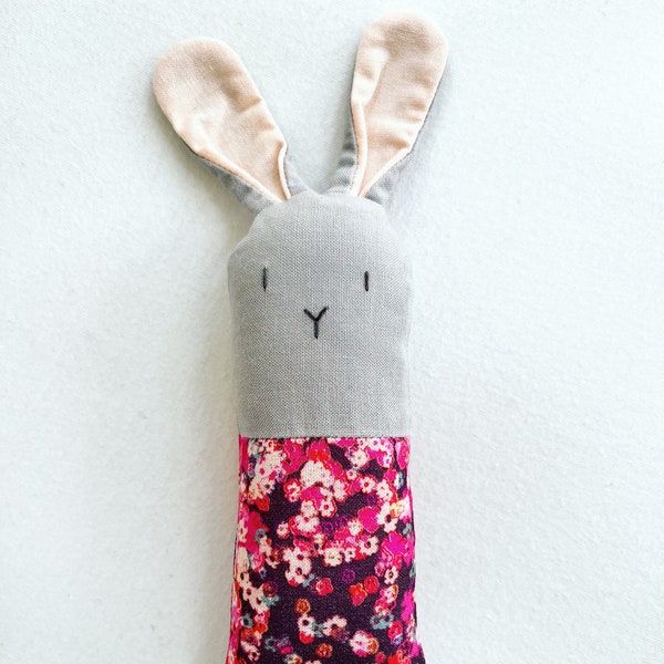 Berry Floral Bunny Rattle - Soft Baby Toy