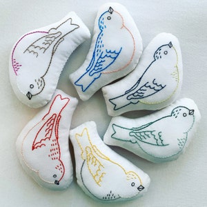 Custom Hand Embroidered Bird Rattle