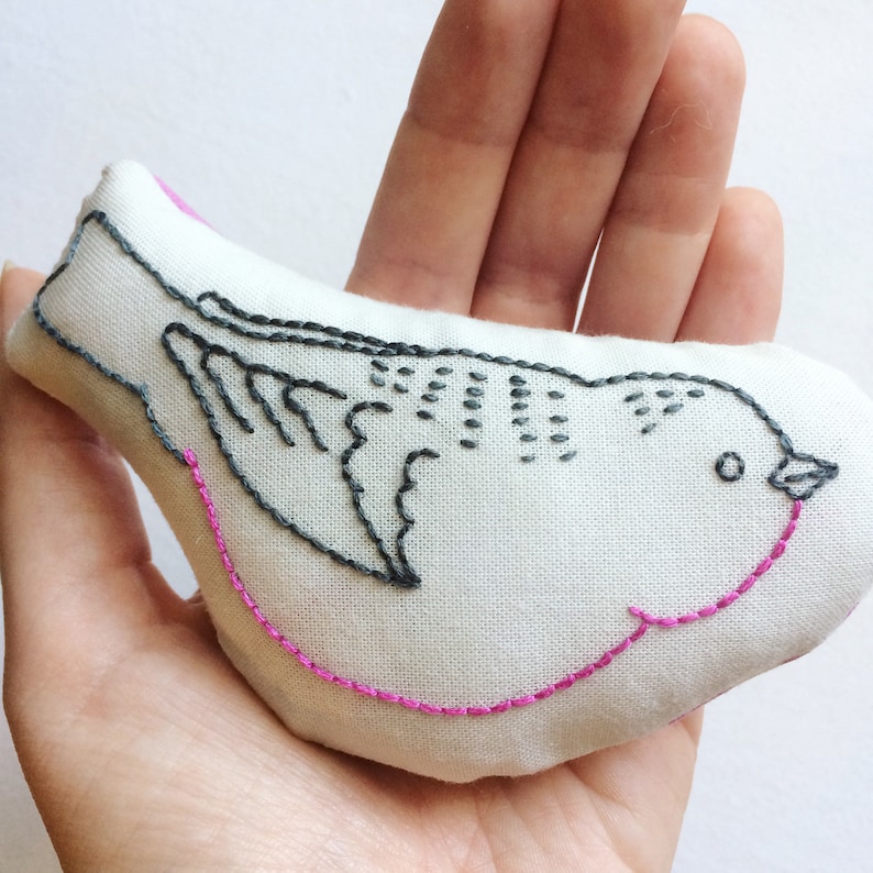 Custom Hand Embroidered Bird Rattle image 3