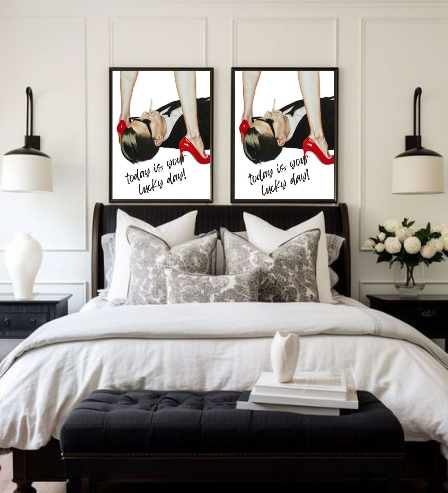 Trendy Retro Red Art Print, Gallery Wall, INSTANT DIGITAL DOWNLOAD, Bar ...
