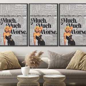 Black & White NYC Poster Print, Instant DIGITAL DOWNLOAD Marilyn Monroe Wall Art Vintage Room Decor, Funny Quote Retro Canvas Painting, Chic