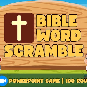 BIBLE PowerPoint Game Show Virtual Party Quiz Game Night Family Game for Mac Pc Game Online Christian Game Bible Word Scramble Puzzle Game