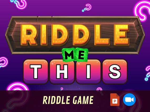 VIRTUAL PARTY GAME PowerPoint Game Show Riddle Quiz Game Night Family Word Game Interactive Kids Game Zoom Game Fun Online Party Puzzle Game