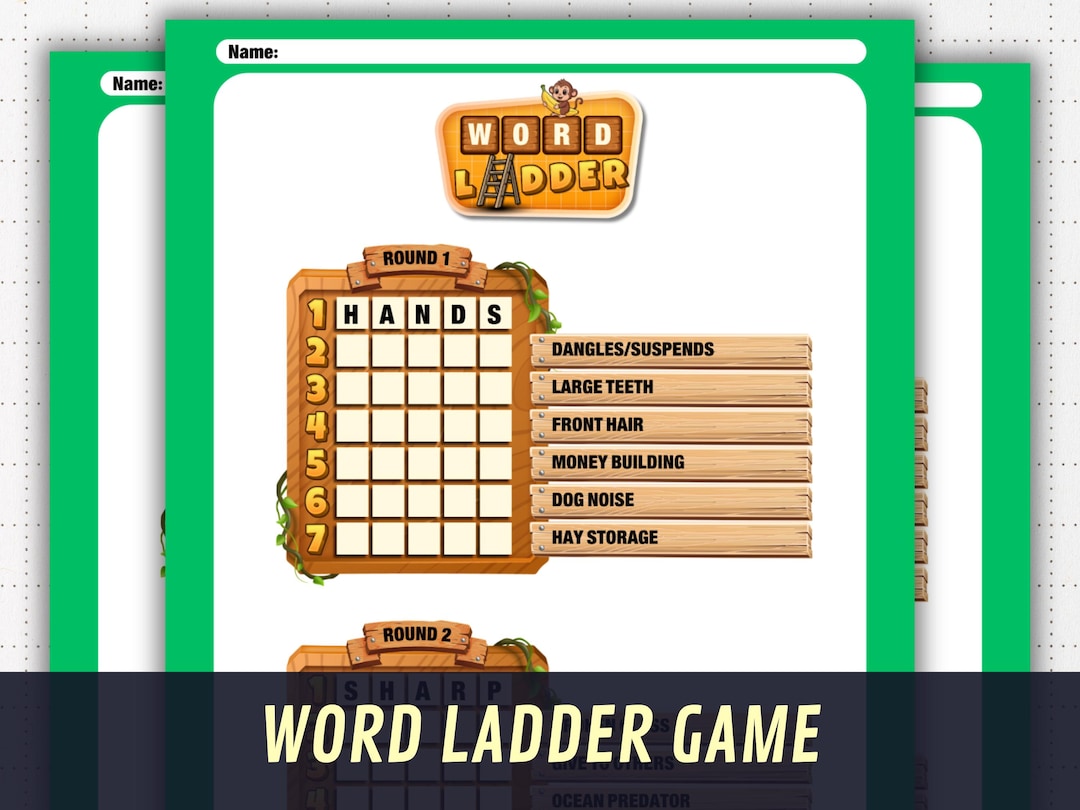 Word Laddrt WORD LADDER Printable Game (A4 PDF) - Etsy