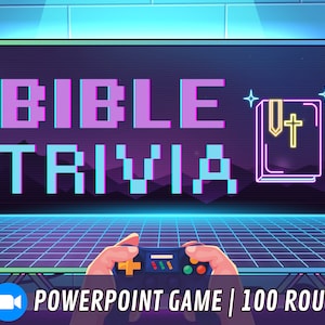 BIBLE TRIVIA Game | PowerPoint Game | Zoom, Skype, Game Show, Virtual Party | Bible Quiz | Party Game | Game Night | Family Game | Mac & Pc