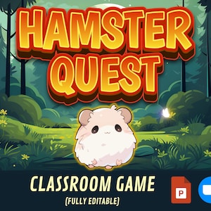 JUEGO DE AULA Plantilla de juego de PowerPoint Hamster Quest Juego educativo Juego interactivo para niños Juego Zoom Divertido en línea para estudiantes y profesores