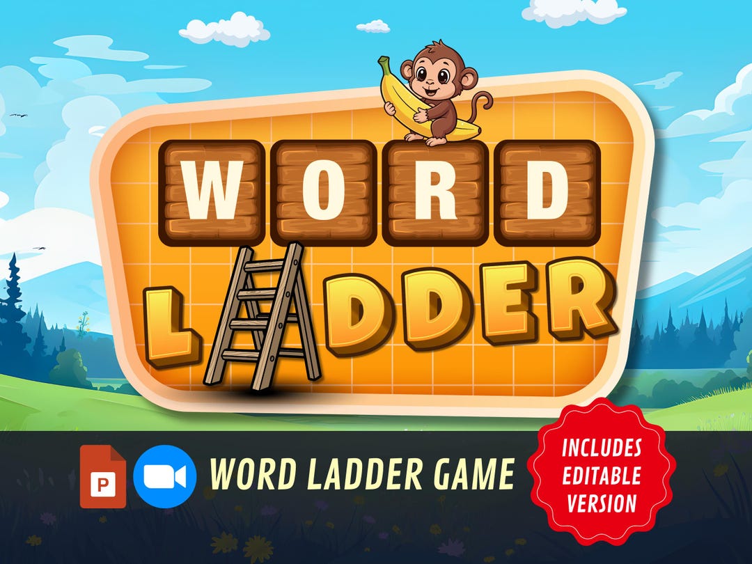Word Ladder Game: Interactive Powerpoint Quiz for Virtual Parties and ...