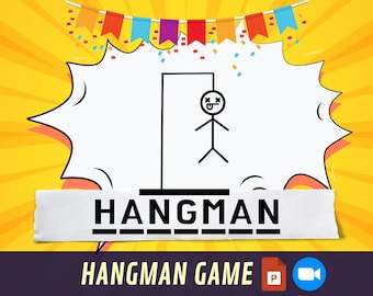 HANGMAN Game | PowerPoint Game | Zoom, Skype, Game Show, Virtual Party | Pub Quiz | Party Game | Game Night | Family Game | Mac & PC
