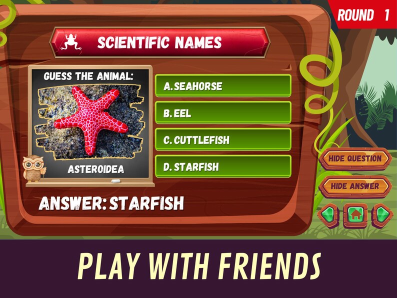 Question Starfish ANIMAL QUIZ GAME, Powerpoint Zoom Game, Virtual Pub Quiz, Party Game ...