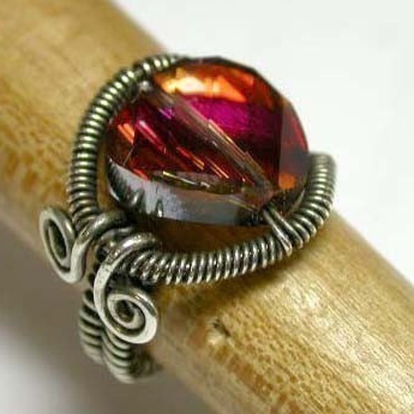 Wire Wrapped and Coiled Ring - Tutorial Only - Instant Download