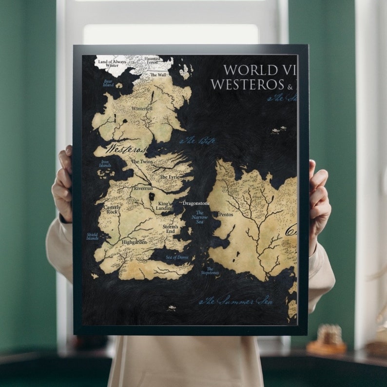 Game of Thrones Map, Westeros Map, Digital Download, Winter is Coming