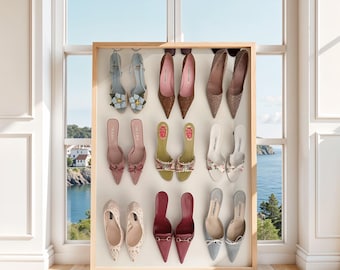 Vintage Heels Aesthetic Wall Art – Chic Shoe Print for Fashion Lovers, Feminine Decor for Closet & Bedroom, Coquette Prints.